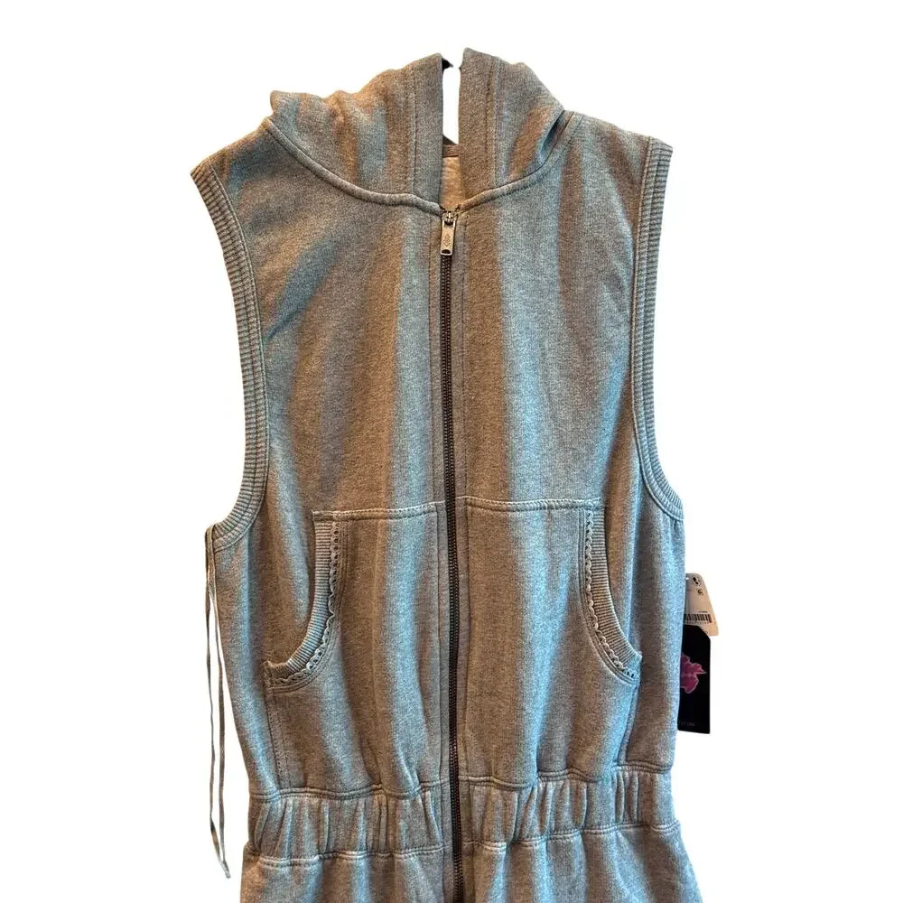 Free People Movement Heather Gray Jumpsuit with Hood Small NWT - Picture 5 of 12